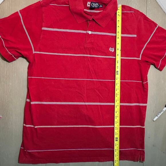 Chaps Men Red Striped Polo Short Sleeve Size XL Pre owned - Picture 8 of 10